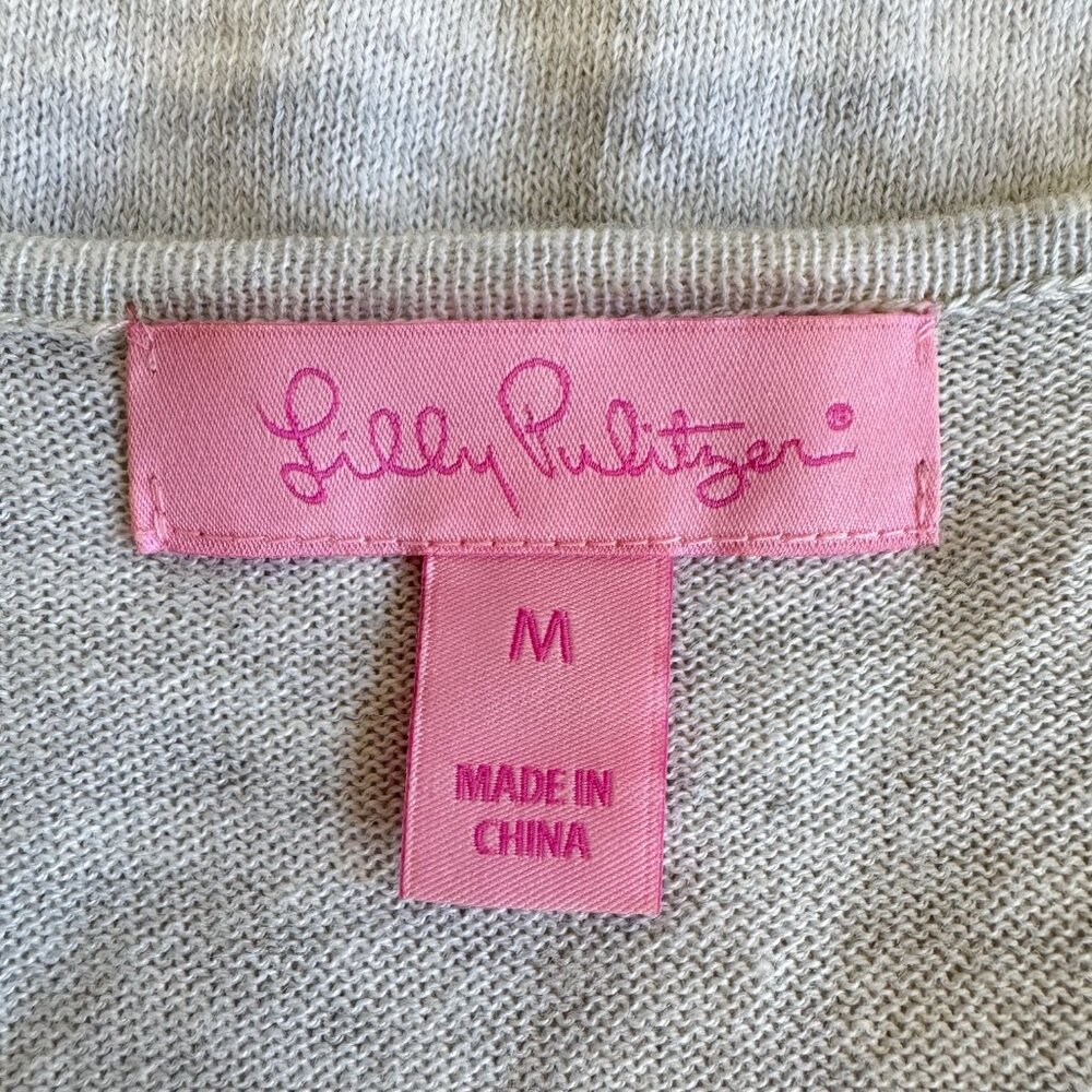 LILLY PULITZER Martime Sweater in Heathered Sea Pebble Gray - Picture 6 of 10